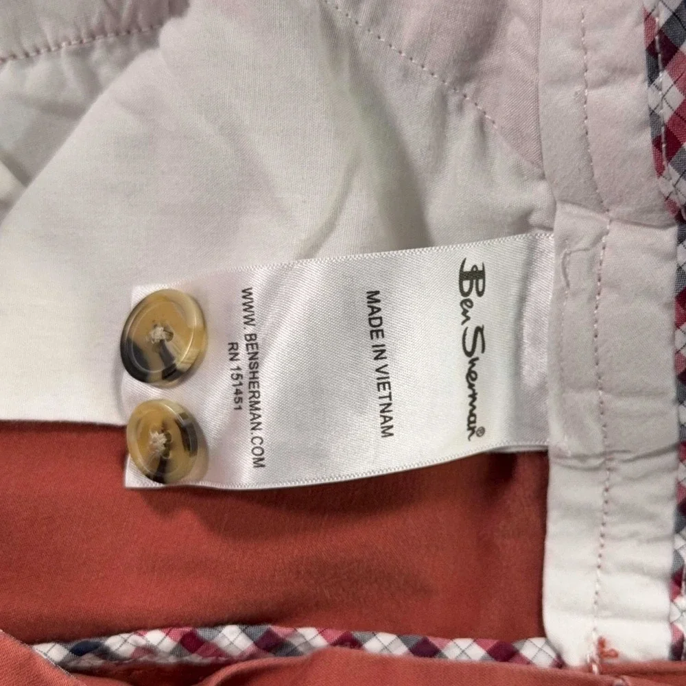 Ben Sherman Mens Chino‎ Shorts 34 Brick Red Stretch Walking Shorts 34x9